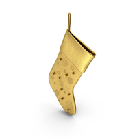 Christmas Sock Gold PNG & PSD Images