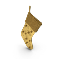 Christmas Sock With Fur Gold PNG & PSD Images