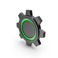 Black And Green Gear Button PNG & PSD Images