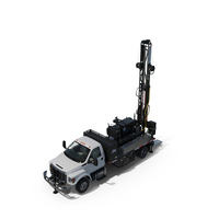 Working Mobile Drilling Rig On Truck PNG & PSD Images