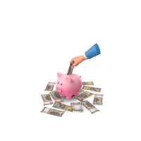 Indian 500 Rupees Money Note Save Hand Hold Pink Piggy Bank PNG & PSD Images