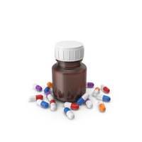 Pill Bottle And Pills PNG & PSD Images