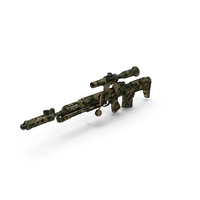 Camouflage Sniper Rifle Dragunov SVU with Scope PNG & PSD Images