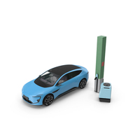 Electric Vehicle At Charging Station PNG & PSD Images