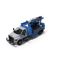 Mobile Drill Truck Mounted Rig Blue PNG & PSD Images