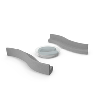 Wave Benches with Glass Table PNG & PSD Images