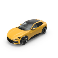 Crossover Sports Car Yellow Simplified PNG & PSD Images