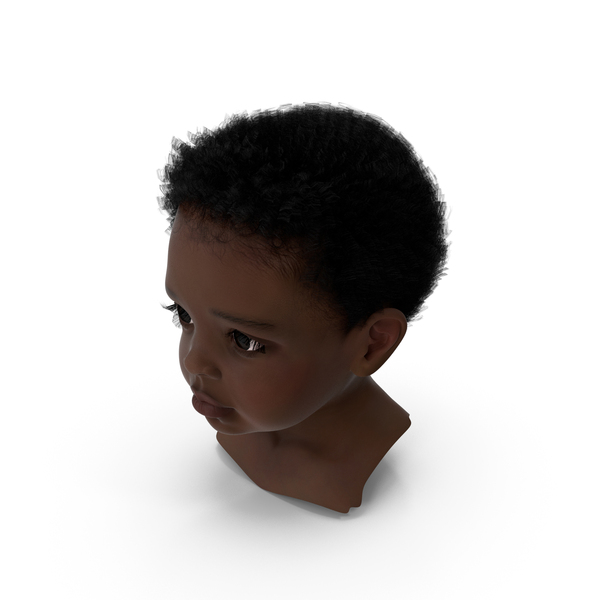 Dark Skinned Toddler Head PNG & PSD Images