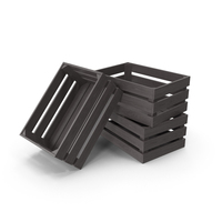 Black Wooden Crates PNG & PSD Images
