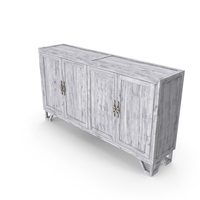 Vintage Finish 4 Door Media Console White PNG & PSD Images