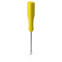 Stylized Screwdriver Yellow PNG & PSD Images