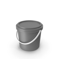 Plastic Bucket Handle Down Gray PNG & PSD Images