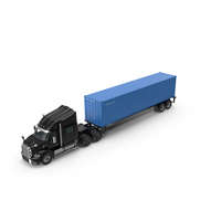Generic Semi Truck With ISO Shipping Trailer PNG & PSD Images