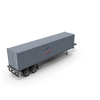 ISO Shipping Container Semi Trailer Grey PNG & PSD Images
