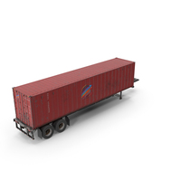 Used Old ISO Shipping Container Semi Trailer PNG & PSD Images