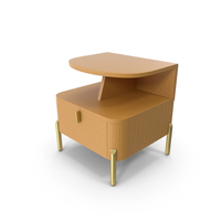 Chic Orange Faux Leather Nightstand PNG & PSD Images