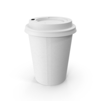 Coffee Cup Empty 8oz Takeout White with White Lid PNG & PSD Images