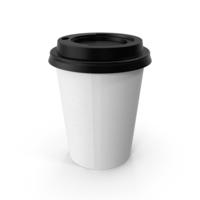 Coffee Cup Empty Takeout White With Black Lid PNG & PSD Images