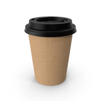 Coffee Cup Empty 8oz Takeout Brown with Black Lid PNG & PSD Images