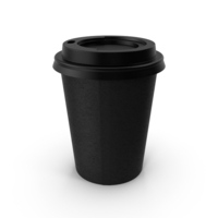 Coffee Cup Empty Takeout Black With Black Lid PNG & PSD Images