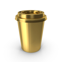 Coffee Cup Empty Takeout Gold With Lid PNG & PSD Images