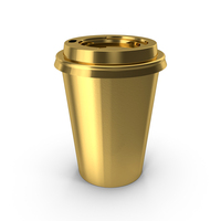 Coffee Cup Empty Takeout Gold With Lid PNG & PSD Images