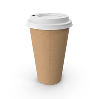 Coffee Cup Empty Takeout Brown With White Lid PNG & PSD Images