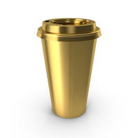 Coffee Cup Empty Takeout Gold With Lid PNG & PSD Images