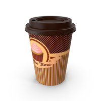 Coffee Cup Empty 12oz Takeout Design with Lid PNG & PSD Images