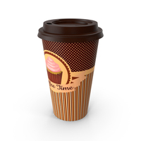 Coffee Cup Empty 16oz Takeout Design with Lid PNG & PSD Images