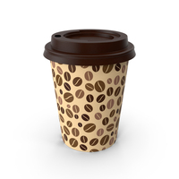 Coffee Cup Empty 8oz Takeout Design with Lid PNG & PSD Images