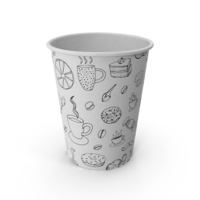 Coffee Cup Empty 8oz Takeout Design PNG & PSD Images