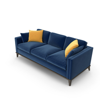 Hudson Vintage Sofa (Blue) PNG & PSD Images