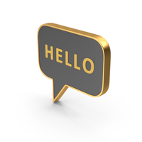 Speech Bubble Hello Metal PNG & PSD Images