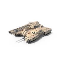 Sci Fi Artillery Battle Tank Sand Color PNG & PSD Images