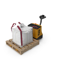 Yale Electric Pallet Jack With Bulk Bag On Wooden Pallet PNG & PSD Images