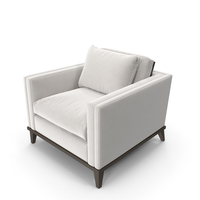 Hudson Vintage Armchair (White) PNG & PSD Images