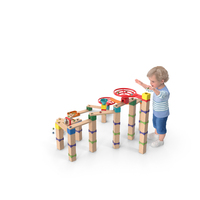 Baby Plays With Marble Run Toy PNG & PSD Images