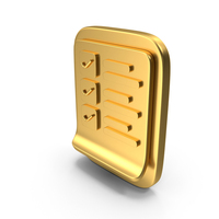 Checklist Gold Icon PNG & PSD Images