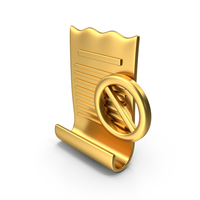 Declined Transaction Receipt Gold Icon PNG & PSD Images