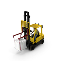Electric Forklift With Operator And Bulk Bag PNG & PSD Images