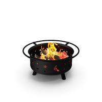 Garden Fire Pit with Fire Open PNG & PSD Images
