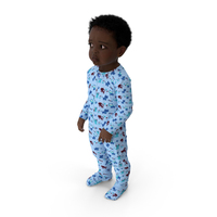 Toddler Black Boy in Full Bodysuit Standing PNG & PSD Images