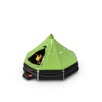 Inflatable Life Raft with Survivor PNG & PSD Images