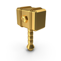 Stylized Hammer Icon Gold PNG & PSD Images