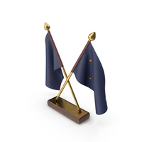 USA States Alaska 2 Crossed Flags Stand PNG & PSD Images