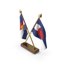 USA States Colorado 2 Crossed Flags Stand PNG & PSD Images