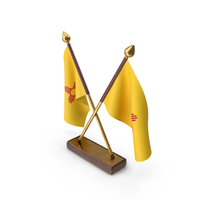 USA States New Mexico 2 Crossed Flags Stand PNG & PSD Images