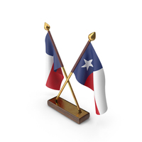 USA States Texas 2 Crossed Flags Stand PNG & PSD Images