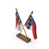 USA States North Carolina 2 Crossed Flags Stand PNG & PSD Images
